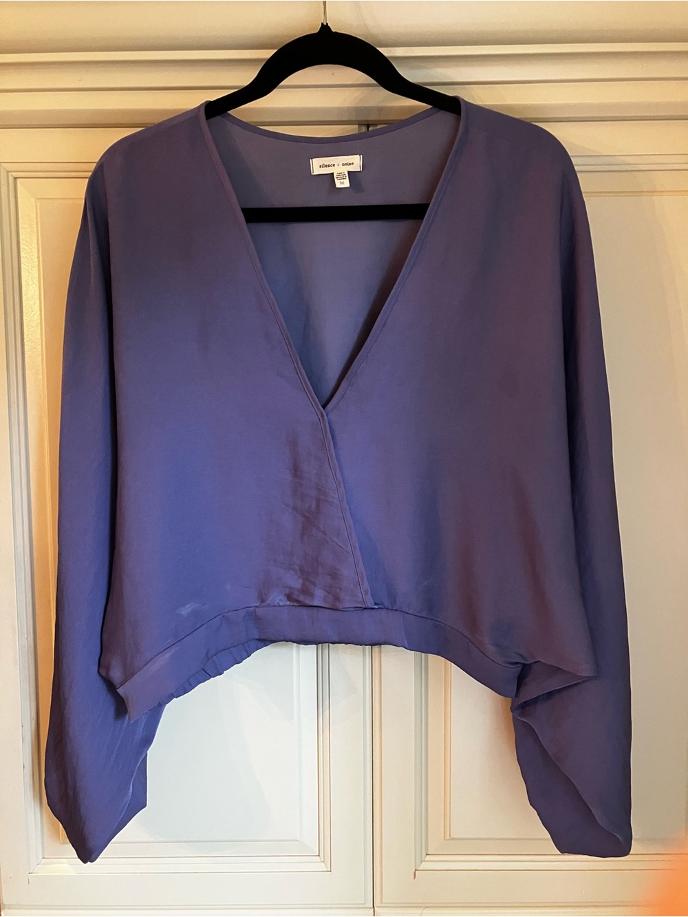 silence + noise Lavender V-Neck Draped Blouse